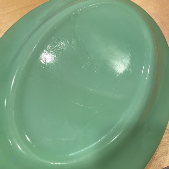 FIRE KING JADEITE GREEN OVEN GLASS OVEL VINTAGE 1950’s - Picture 9 of 10